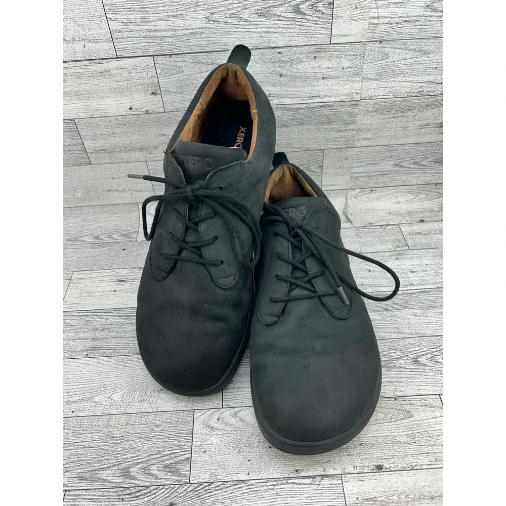 Xero Shoes Glenn Men Black Leather Barefoot Minimalist Oxford Shoes Size 10.5
